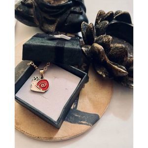 Cute RED AND GOLD SNAIL NECKLACE